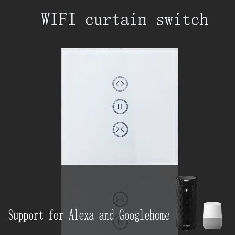 Туя приложение WiFi европейского стандарта smart touch занавес переключатель голосового управления по Alexa и Google телефон управления для электрический привод для штор - изображение
