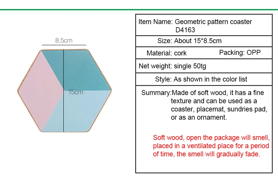 Geometric Diamond Creative Cork Placemat Casserole Pad Insulation Pad Anti-hot Bowl Mat Plate Cushion Table Mat Kitchen Decor  (1)