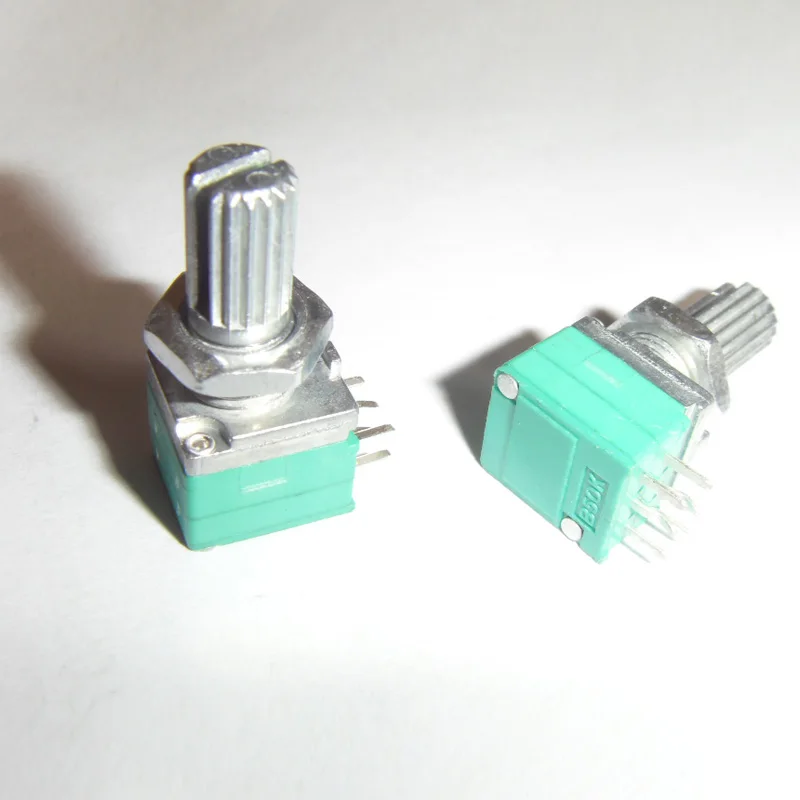 

10pcs/lot B50K Audio/Amplifier/Sealed Potentiometer Handle 15MM Double 6Pin 09 Type