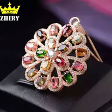 Для женщин натуральный турмалин драгоценные камни Подлинный экземпляр ожерелья с кулоном 925 пробы серебро драгоценный камень ювелирные украшения