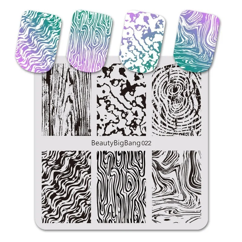 BeautyBigBang штамповочные пластины геометрические решетки для ногтей штамповочные пластины винтажный шаблон водяная рябь изображения трафареты для дизайна ногтей - Цвет: BBB022