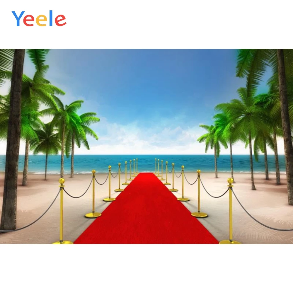 

Yeele Seaside Red Carpet Palm Tree Stage Portrait Photography Backgrounds Wall Photographic Backdrops Props For Photo Studio