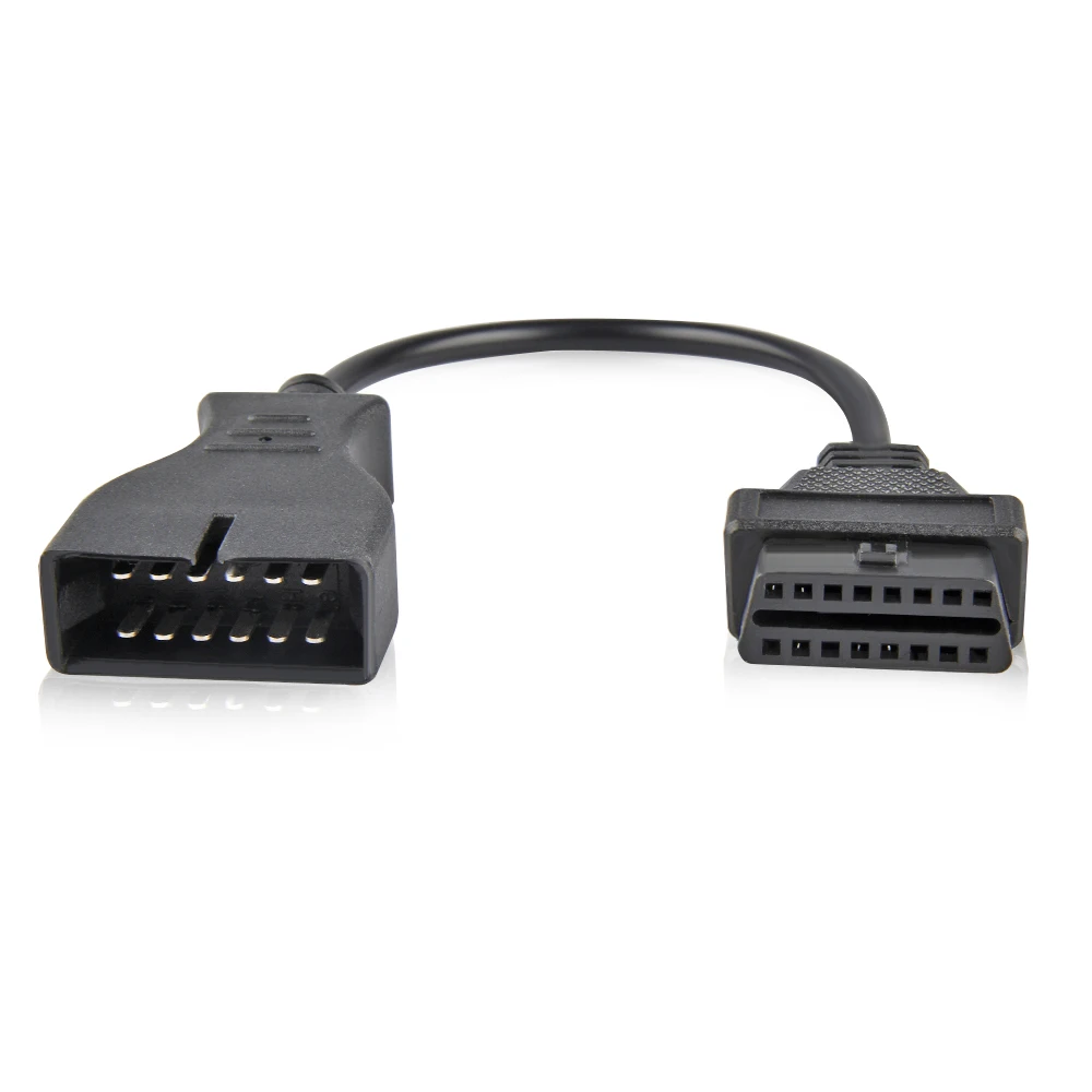 10 шт./лот для GM Daewoo 12 Pin OBD2 OBDII штекер на 16 контактов Женский адаптер Удлинительный
