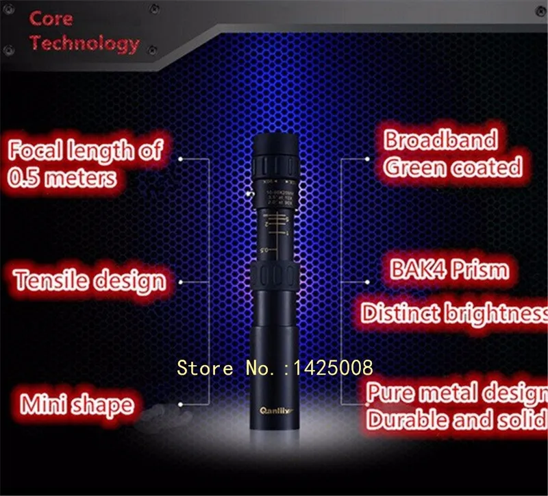Все металлические телескопические 10-90 раз карманный мини монокуляр телескоп высокой hd ночной Штатив Топ бренд Qanliiy