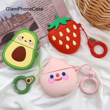 

GlamPhoneCase Cute Avocado Peach Strawberry Airpods1/2 Generation Protective Cover Apple Wireless Bluetooth Headset Box