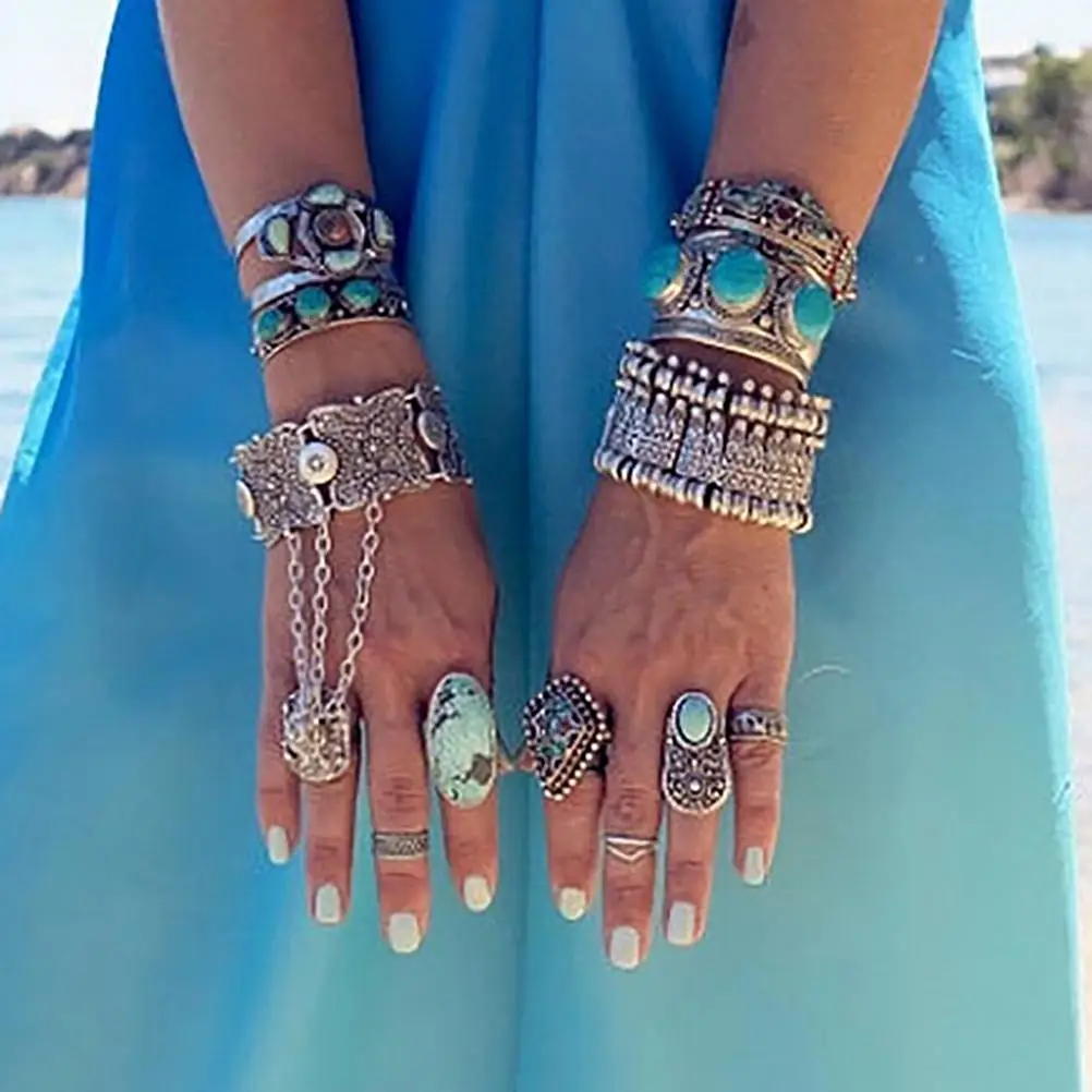 New Tribal Ethnic Jewelry Bohemian Antalya Coin Bracelet Silver Gypsy Statement Boho Coachella Festival Turkish Jewelry 1Pcs