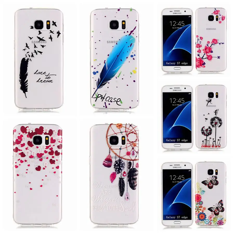 

Phone Case For Samsung Galaxy S5 S6 S6Edge S7 S7Edge S8 Soft Silicone TPU Cute Painted Back Cover For Samsung S8 S8Plus TPU Case