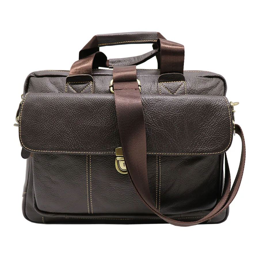 جلد طبيعي الأعمال الأعلى مقبض حقيبة يد الرجال Crossbody حقيبة كتف الرجال حقيبة ساع 15 \