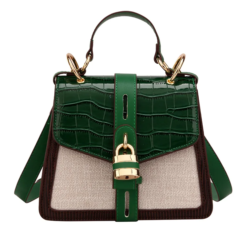 Роскошные сумки женские дизайнерские сумки высокого качества с панелями из крокодиловой кожи сумки для женщин sac основная женская сумка - Цвет: Зеленый
