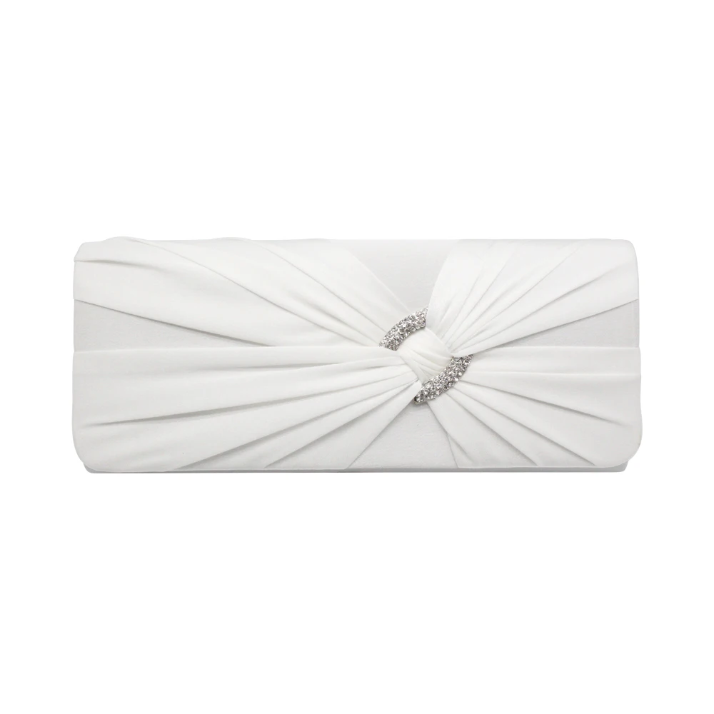 

Korean diamonds clutch bag pleated drape satin evening bag for woman girl lady