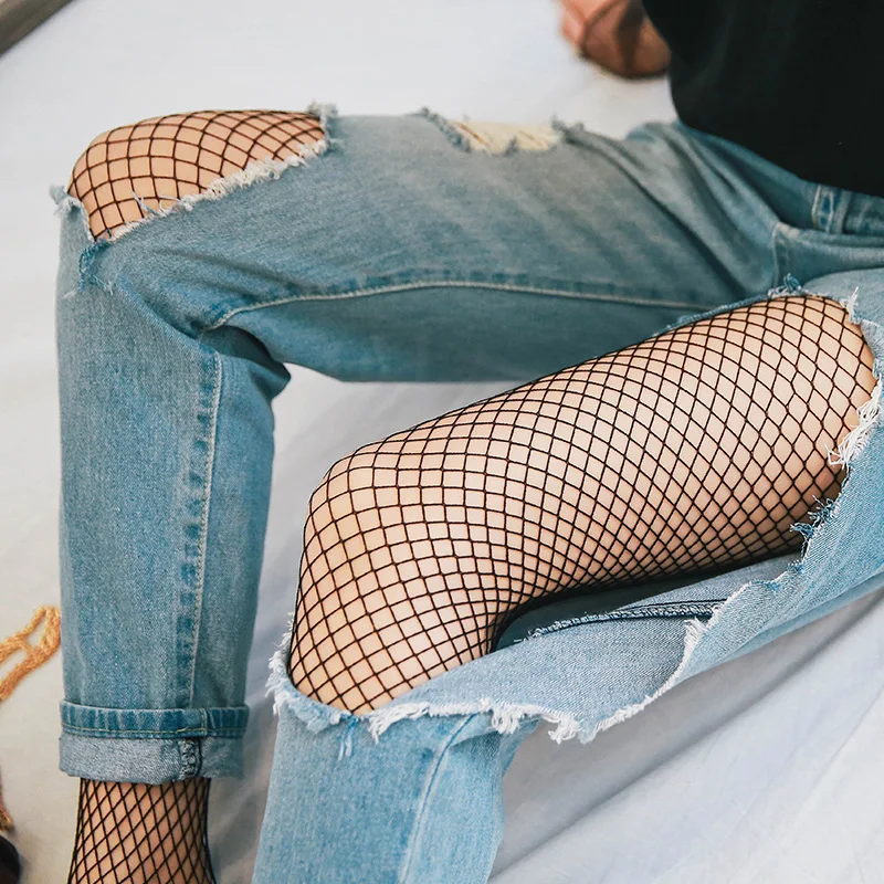 

Hot Sexy Mesh Pantyhose Women Lace Transparent Fishnet Stockings Nylon Tights Ladies Long Stockings Black Party Club Hosiery
