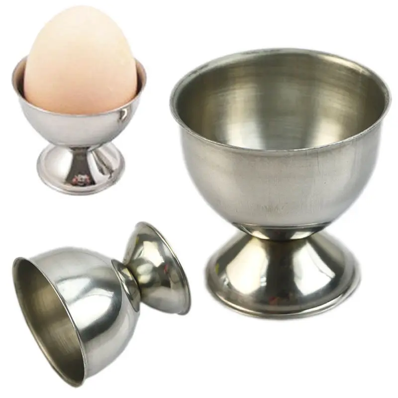 1x Stainless Steel Soft Boiled Egg Cups Holder with Footed Base NEW!in