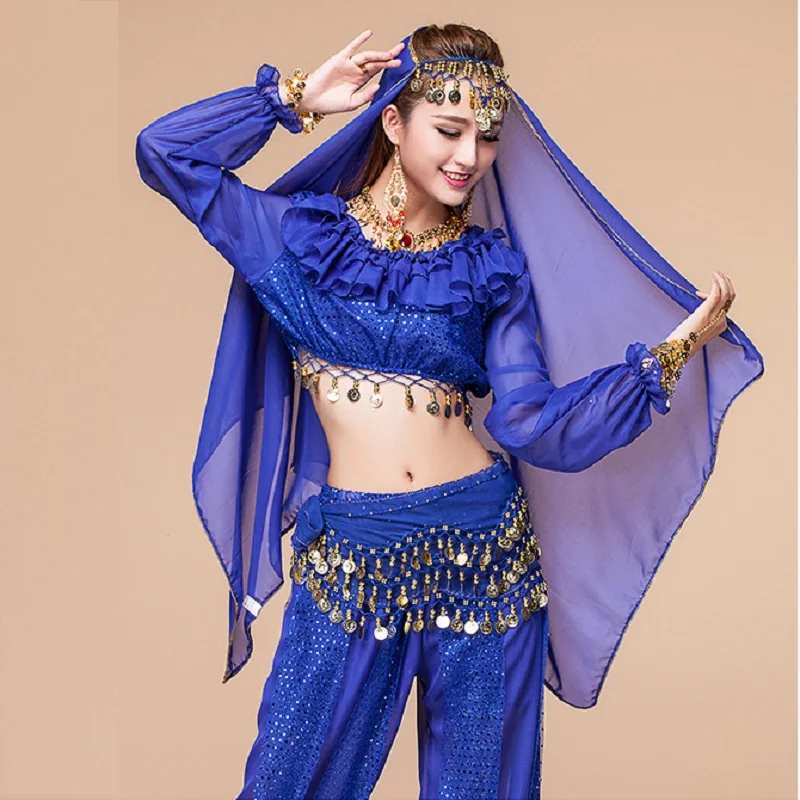 Exotic Apparel Indian Belly Dance Costumes Set 6pcspanttopbeltveil