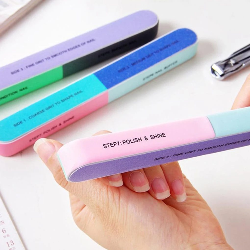 

New 3pcs Multi-sided Nail File Set Polished Sponge Nail Files Sand Bars Manicure Tools Nail Art Tools
