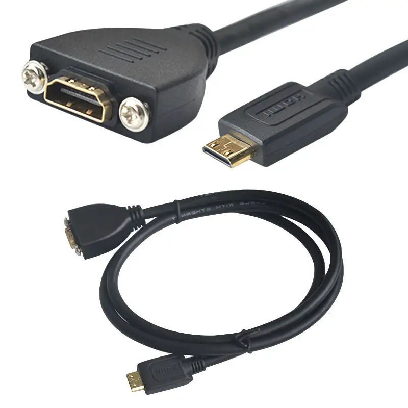 DANSPEED HDMI кабель Mini HDMI к HDMI мужчин и женщин Панель Крепление кабель-удлинитель для цифрового видео мини интерфейс кабель для передачи данных