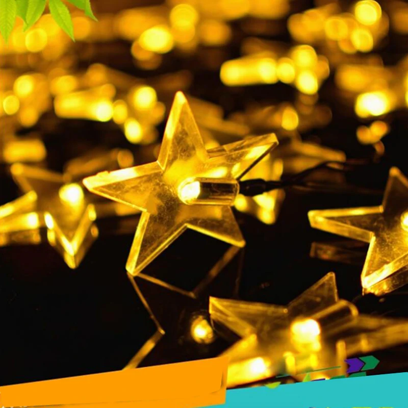 Garland Solar Powered 5M20LED Star String Light LED Fairy Lamp Christmas Tree Light Solar Lights For Garden Decoration (4)