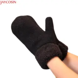 Jaycosin Для женщин зимние Однотонная одежда варежки толстые теплые перчатки варежки Для женщин s теплые зимние вязаные кашемир Dec8