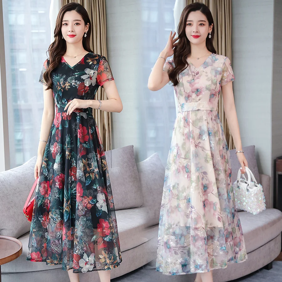 

Summer Vintage 3XL Plus Size Print Beach Maxi Sundress 2019 Elegant Floral Chiffon Boho Midi Dress Women Bodycon Party Vestidos