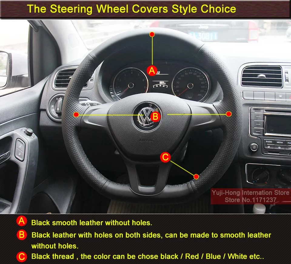 PONSNY искусственная кожа автомобиля рулевое колесо чехлы Чехол для Volkswagen VW Golf 7 ручной работы DIY крышка