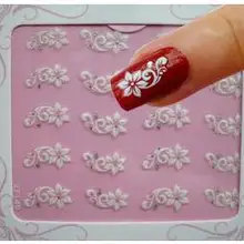1 шт. в упаковке! Мода 3D белый цветок блеск ногтей переводные наклейки для ногтей Советы Обертывания DIY аксессуары для красоты ногтей XF149