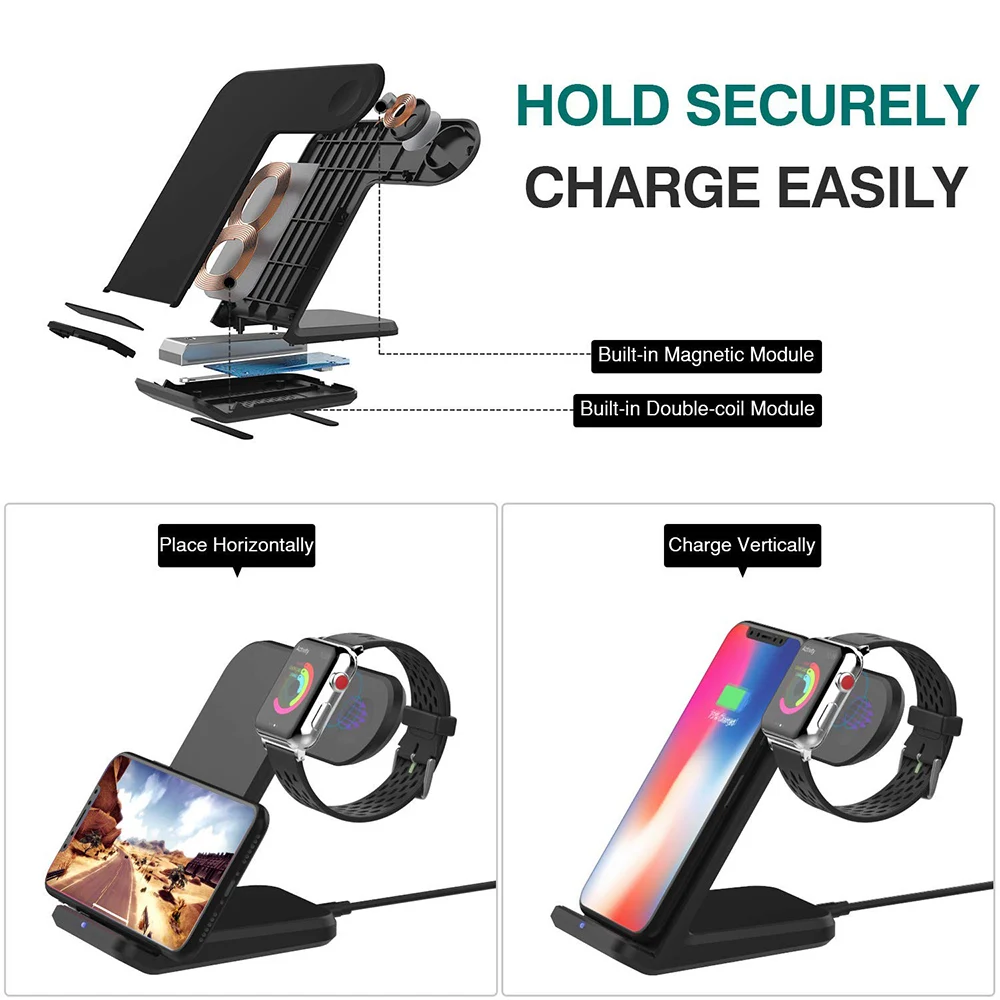 Беспроводная зарядная подставка NYFundas для iphone XS MAX XR X 8 Plus док станция быстрой