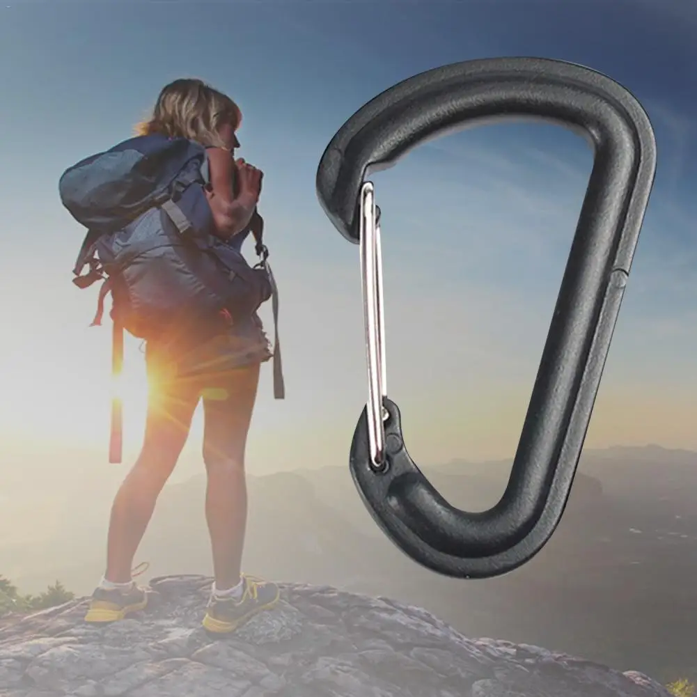 

2pcs Plastic Steel Quick Release Hook Key Chain D-shape Climbing Buckle Hanging Articles On The Mountaineering Bag Externally