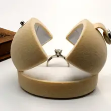 Двойная крышка модный бархат обручальное свадебное кольцо Коробка для ювелирных изделий коробки для хранения подарков 50 шт./партия