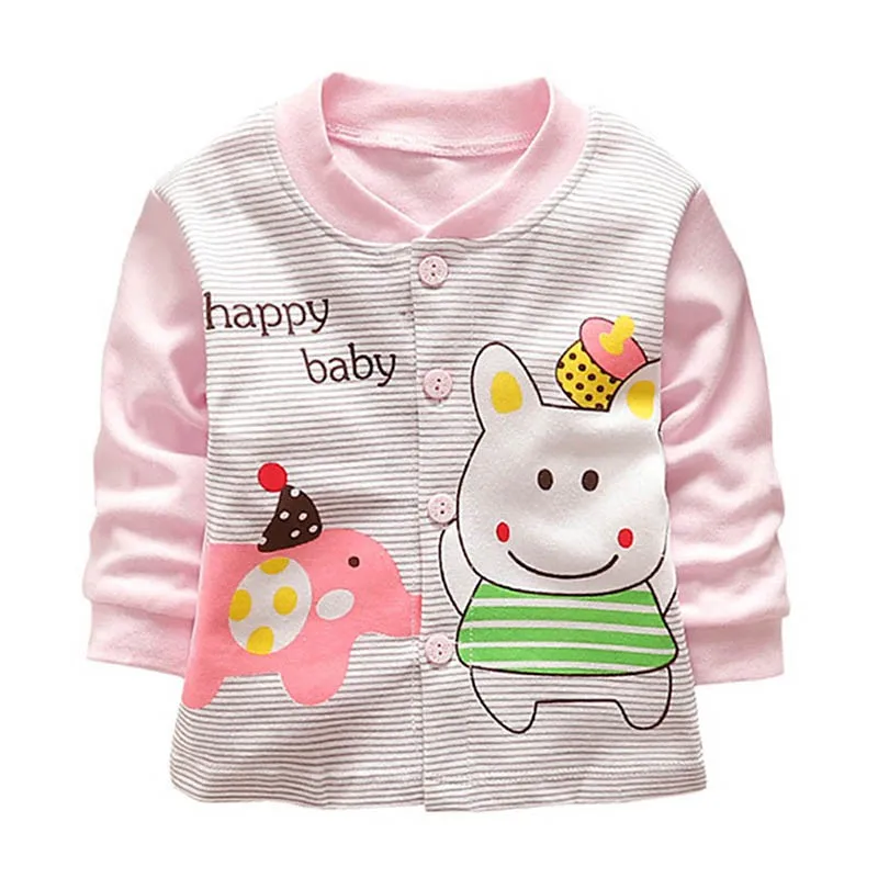 

Lovely Spring Baby Coats Boys Girls Jacket Outerwear Kids Stripe Cartoon Print Casual Cotton Outerwear For Children