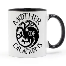 Игра престолов мать драконов смешно кружка черный Ручка черный внутри Кофе Керамика чашка творческие подарки 11 унц. C218