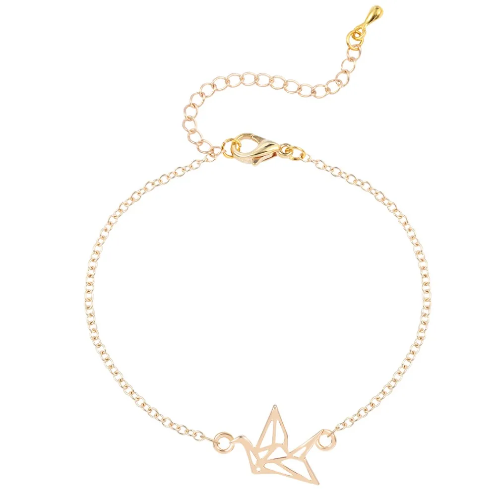 QIAMNI-Trendy-Design-1PCS-Origami-Crane-Bracelet-Cuff-Tiny-Animal-Hand-Chain-Alloy-Jewelry-for-Girls