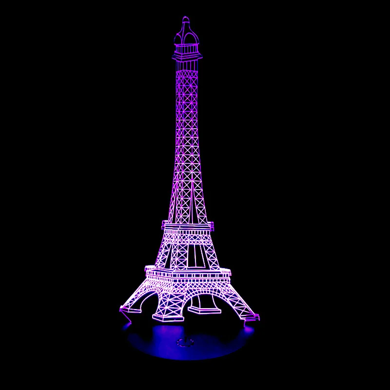 Usb 3d светодиодный светильник моделирующая лампа Парижская башня подарок на день