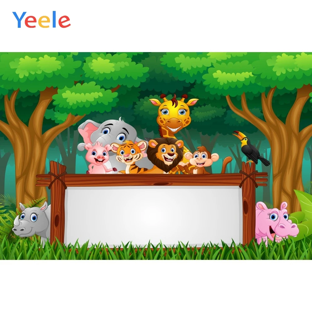 Вечерние фоны Yeele Jungle Safari animals Board для детской фотосъемки на день рождения, индивидуальные фотографические фоны для фотостудии