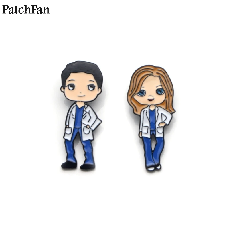 

Patchfan Grey's Anatomy doctors Zinc cartoon Funny Pins backpack clothes brooches for men women decoration badges medals A1806