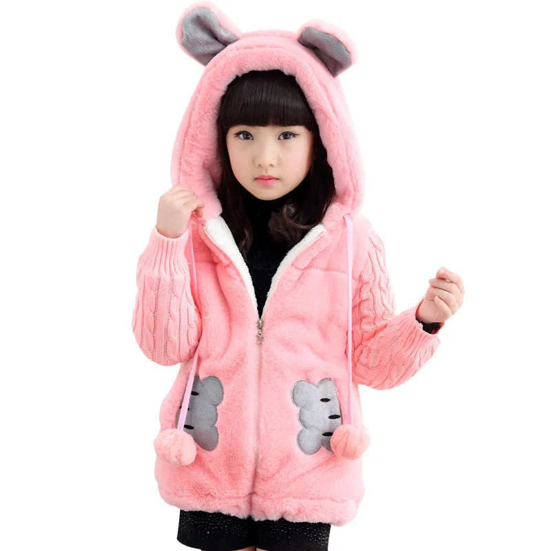 Autumn Winter Girls Sweater Coat Jacket For Children Thick Hooded Cartoon Outerwear Girls Christmas Clothes 4 6 8 10 12 13 Years цена Autumn Winter Girls Sweater Coat Jacket For Children Thick Hooded Cartoon Outerwear Girls Christmas Clothes 4 6 8 10 12 13 Years цены онлайн