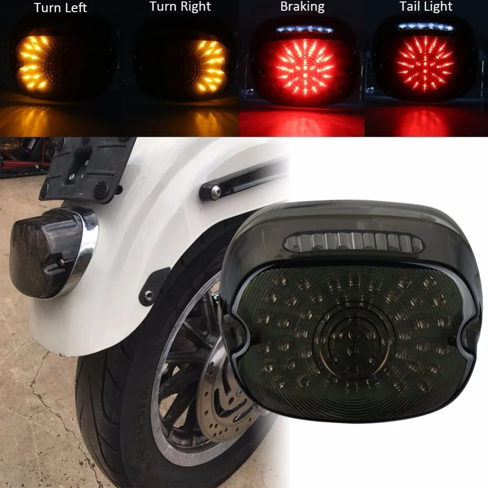 Smoke Motorcycle LED Tail Brake Light for Harley Softail Sportster Road King Dyna Glide Electra