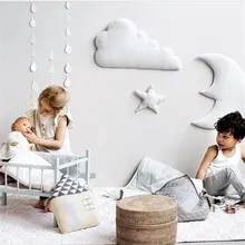 3pcs/set 3D Moon Cloud Star Wall Stickers INS Nordic Style Children Room Decoration Kids Play Tent Hanging Ornament Photo Props 3pcs set 3d removable room decoration wall stickers
