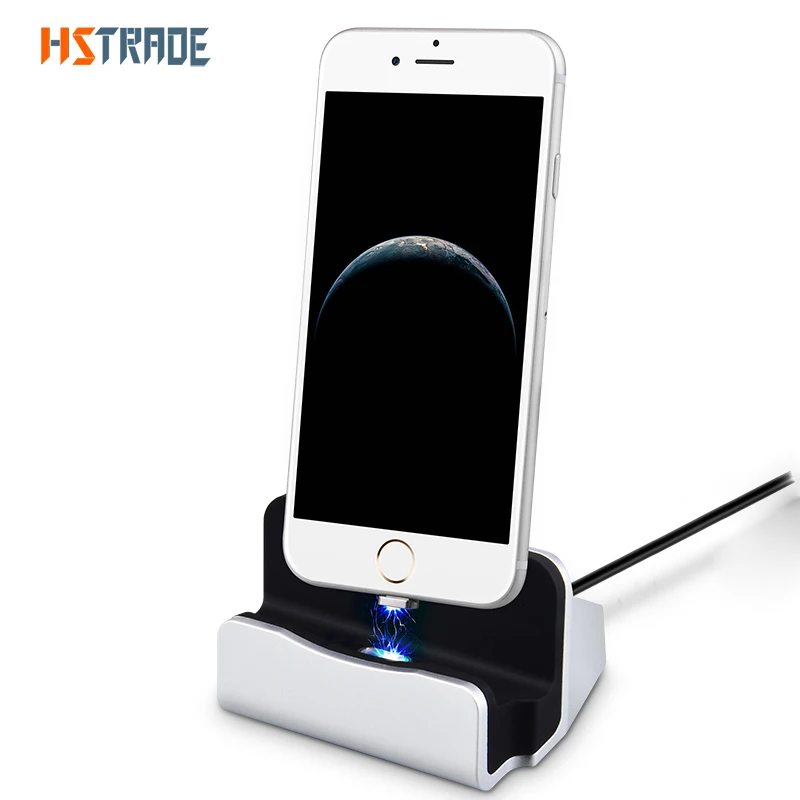 

2017 New Magnet Adsorb Charging Dock Station Desktop Universal Magnetic Charger USB Sync Data For iPhone X 8 5 6 7 Plus Micro