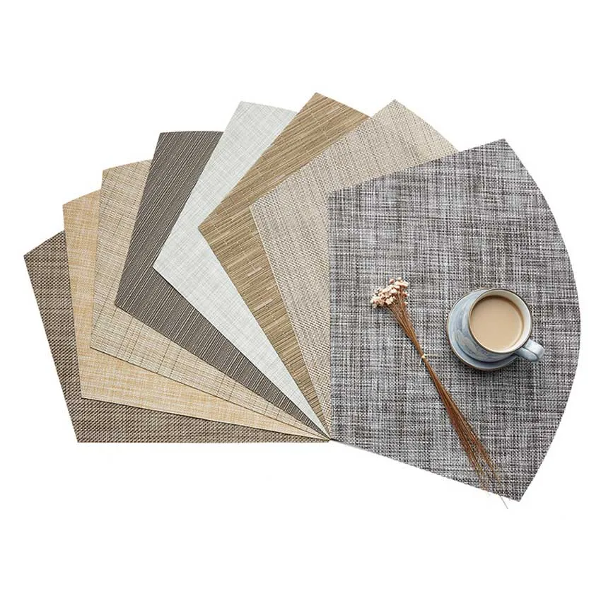 

Placemat Cup Bar Mat Sector Dining Coffee Tea Table Bowl Pad Solid Color Leaf Printed Kitchen Hotel Restaurant Coaster Adiabatic