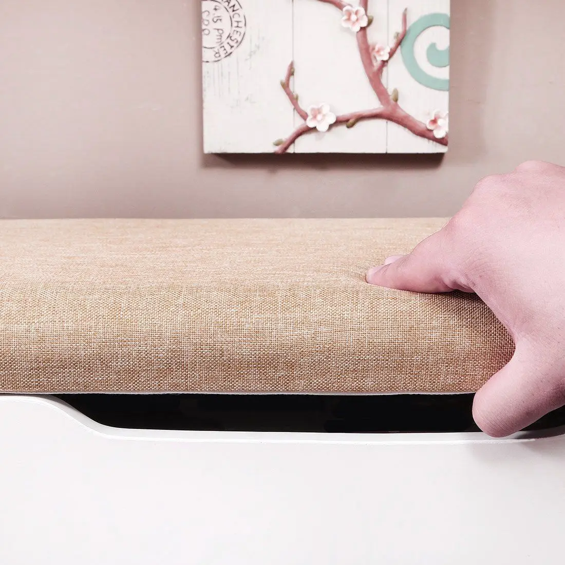 Hall Entryway Storage Bench 2-Tier Shoe Storage Cabinet Linen Top Sofa Style New