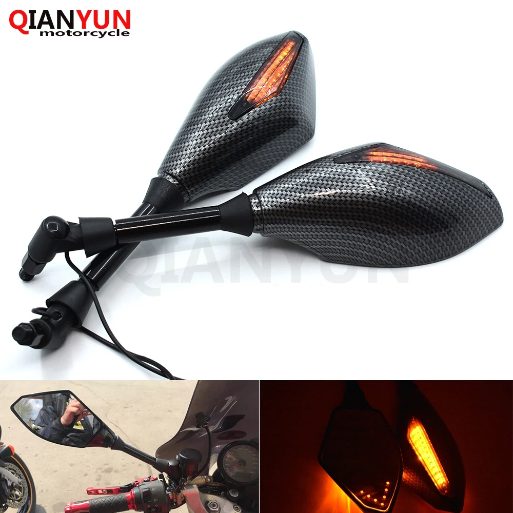 

Universal 10 mm motorcycle LED turn signal rear view mirror side mirror For Honda CBR250R CBR300R CBR500R CB500F/X GROM