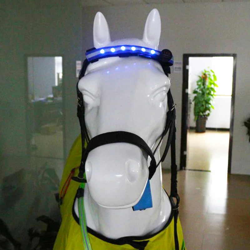 

Equestrians Horse Head Straps LED for Horse Riding Horses Night Flash Belt Equitation Harness with Replacable CR2032 Battery