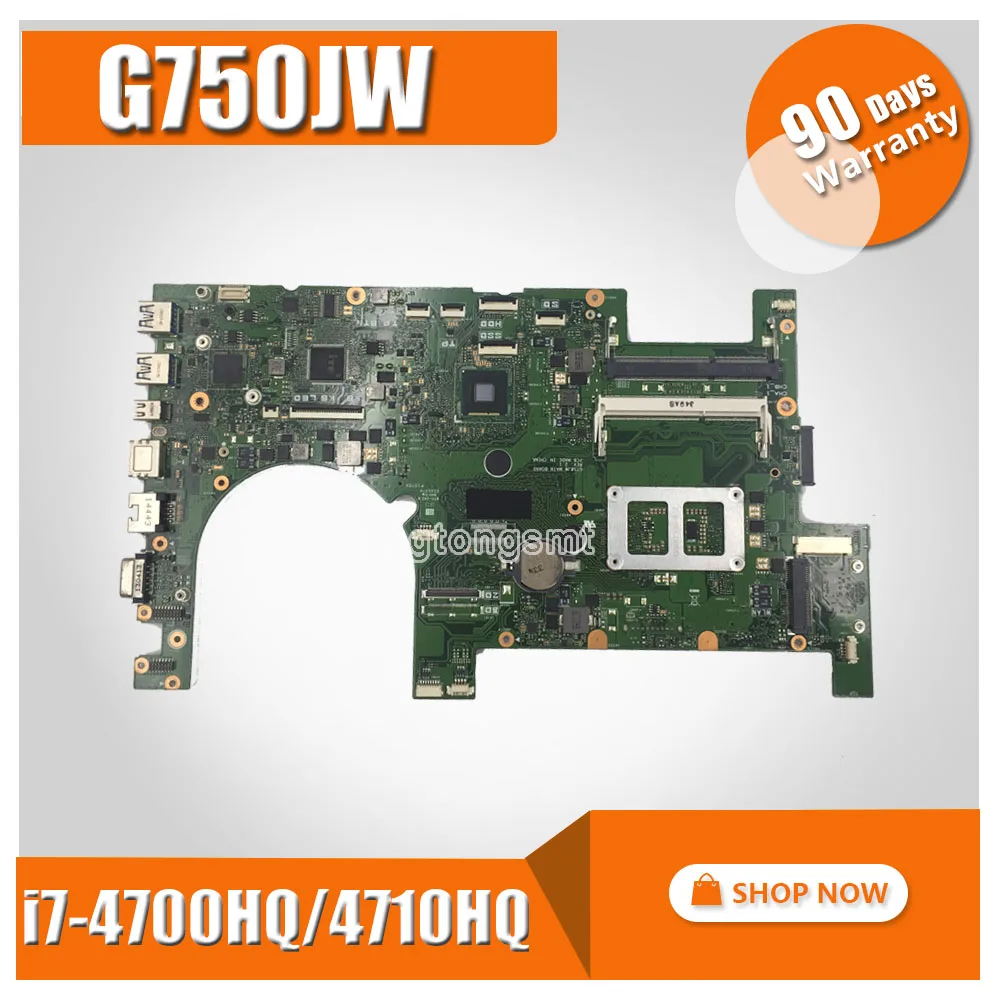 إرسال مجلس + 2D محمول اللوحة الأم ل ASUS G750JM G750JW G750JH G750JX G750J G750 اختبار اللوحة الأصلية i7-4710HQ I7-4700HQ