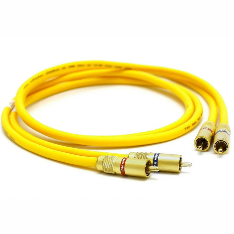 Free shipping pair Van Den Hul The D-102 III HYBRID (Halogen F) Audio Cable with Gold plated RCA ja
