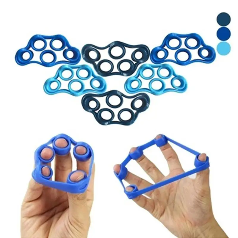 1 Pair Finger Gripper Strength Trainer Resistance Bands Hand Grip Wrist