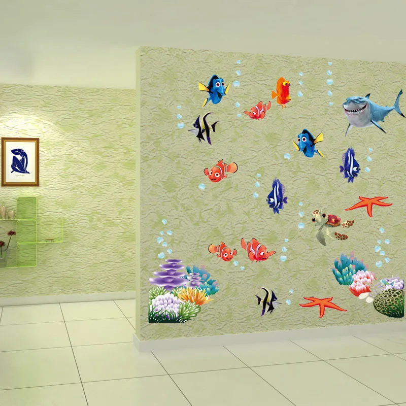 Find Nemo Dory Fish Wall Decoration For Kids Room Bathroom Decorative Stickers DIY Cartoon Movie Animal Mural Art Children Gifts Find Nemo Dory Fish Wall Decoration For Kids Room Bathroom Decorative Stickers DIY Cartoon Movie Animal Mural Art Children Gifts