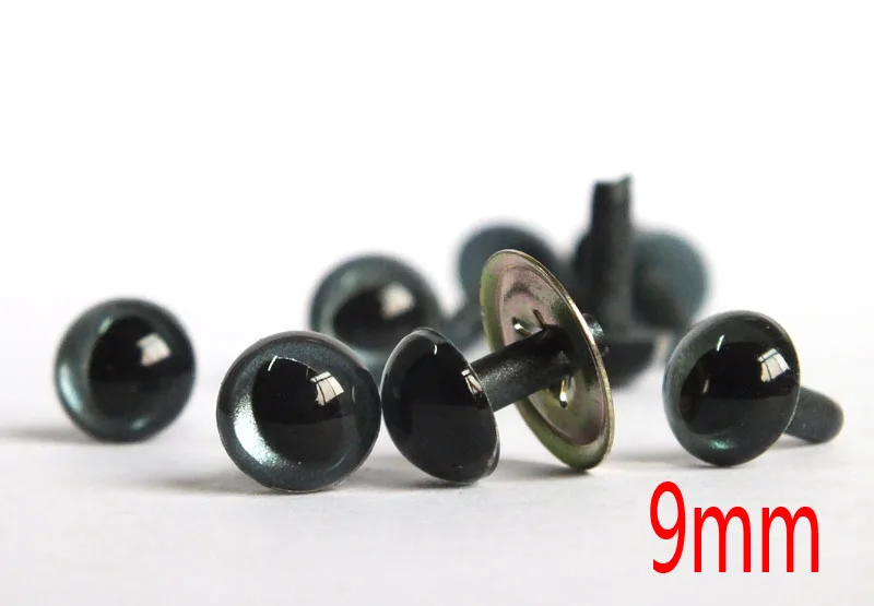 

free shipping!! 60pcs/lot 9mm Dark Gray Color Cat eyes Plastic safety eyes