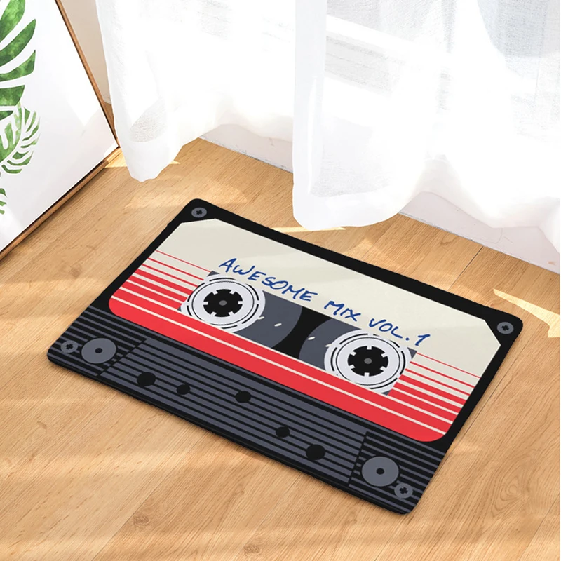 

HomeMiYN Printed Bath Mat Red Line Magnetic Tape Bath Rug Kitchen Door Mat Anti Slip Mats Living Room Digital Painting Footpads