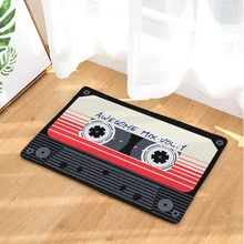 HomeMiYN Printed Bath Mat Red Line Magnetic Tape Bath Rug Kitchen Door Mat Anti Slip Mats Living Room Digital Painting Footpads