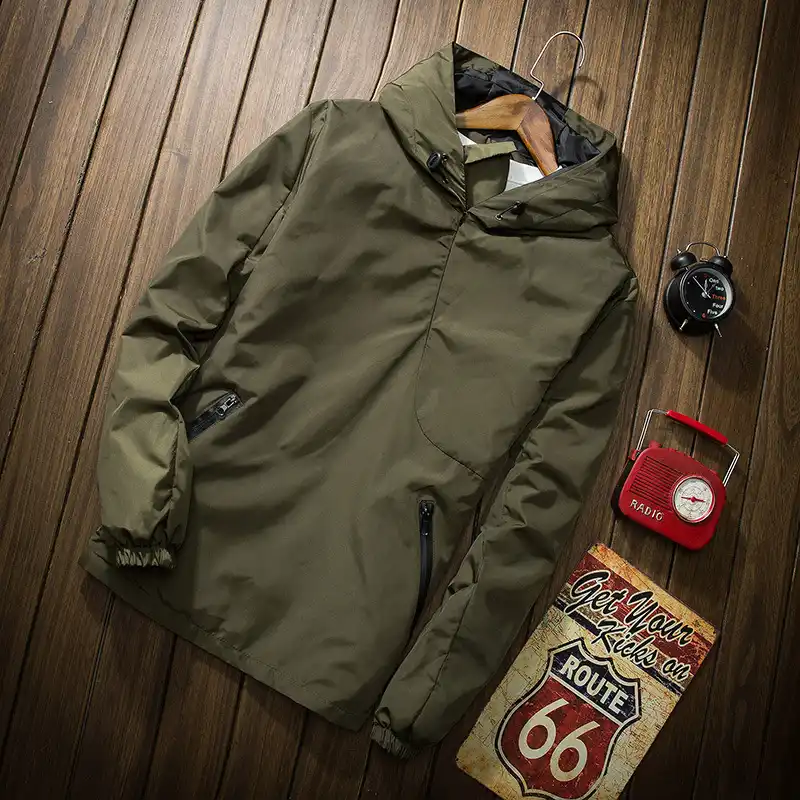Sudadera de PU a la cadera para hombre, chaqueta