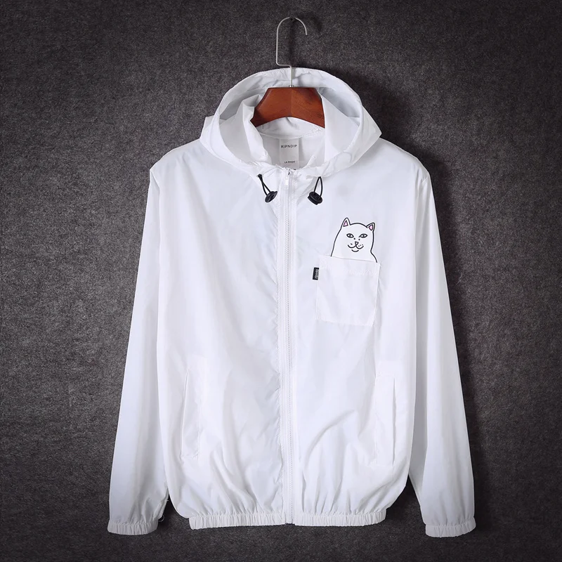 RIPNDIP Jacket 2017 New Men Women Summer Spring Cartoon Cat Hip Hop Rip